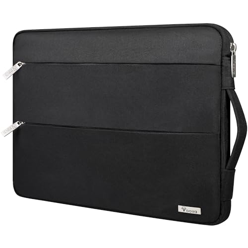 Voova Laptophülle 11.6 13 13.3 zoll Laptop Hülle Macbook Air Pro M1 M2 Notebook Tasche Sleeve Case iPad Pro 12.9 Surfuce Pro 9 Schutzhülle Laptoptasche Notebooktasche Damen Herren Perle Schwarz von Voova