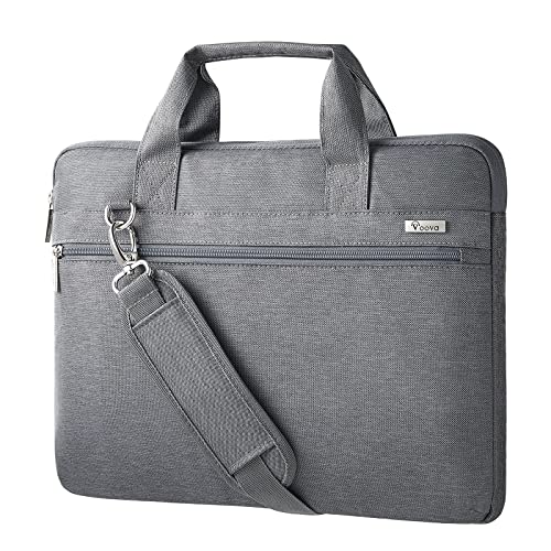 Voova Laptoptasche 13 13,3 Zoll 360° Schutz Umhängetasche 13.3 Laptop Tasche mit Schultergurt Griff Wasserdicht Stoßfest Kompatibel mit Macbook Dell Acer ASUS HP Microsoft Lenovo Grau von Voova