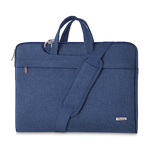 Voova Laptoptasche 17 17,3 17.3 Zoll Leicht Laptop Tasche Notebook Computertasche Kompatibel Macbook Dell Acer ASUS Hp Lenovo Wasserdicht Schultergurt Versteckbarer Griff Damen Herren Blau von Voova