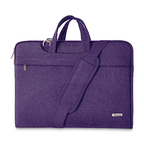 Voova Laptoptasche 17 17,3 17.3 Zoll Leicht Laptop Tasche Notebook Computertasche Kompatibel Macbook Dell Acer Hp Lenovo Wasserdicht Schultergurt Versteckbarer Griff Damen Herren Violett von Voova