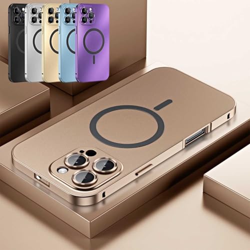Vopetroy Magnetic Charging Aluminum Metal Bumper Matte Shell for iPhone 16 ProMax,Full Camera Protection & Mechanical Lock, Anti-Collision Matte Protective Case Phone Case (for 14PгoMаx,Desert Gold) Vopetroy Magnetic Charging Aluminum Metal Bumper Matte Shell for iPhone 16 ProMax,Full Camera Protection & Mechanical Lock, Anti-Collision Matte Protective Case Phone Case (for 14PгoMаx,Desert Gold) von Vopetroy