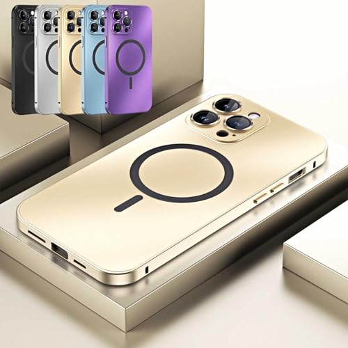 Vopetroy Magnetic Charging Aluminum Metal Bumper Matte Shell for iPhone 16 ProMax,Full Camera Protection & Mechanical Lock, Anti-Collision Matte Protective Case Phone Case (for 14Plus,Champagne Gold) Vopetroy Magnetic Charging Aluminum Metal Bumper Matte Shell for iPhone 16 ProMax,Full Camera Protection & Mechanical Lock, Anti-Collision Matte Protective Case Phone Case (for 14Plus,Champagne Gold) von Vopetroy