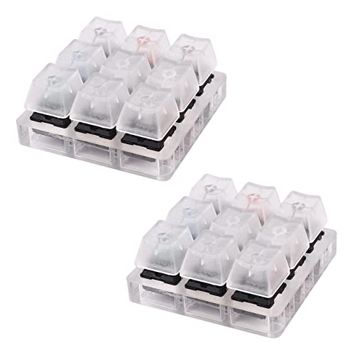 Vorfaove 2 x Acryl-Tastatur-Tester, 9 transparente Kunststoff-Tastenkappen, Sampler für Cherry MX Schalter Vorfaove 2 x Acryl-Tastatur-Tester, 9 transparente Kunststoff-Tastenkappen, Sampler für Cherry MX Schalter von Vorfaove