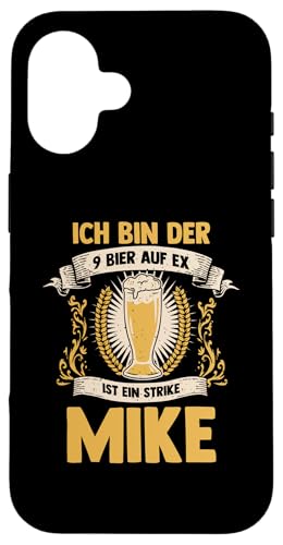 Bier Bierliebhaber Saufen Feiern Mike Hülle für iPhone 16 von Vorname Mike