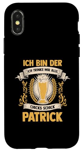 Bier Bierliebhaber Saufen Feiern Patrick Hülle für iPhone X/XS von Vorname Patrick