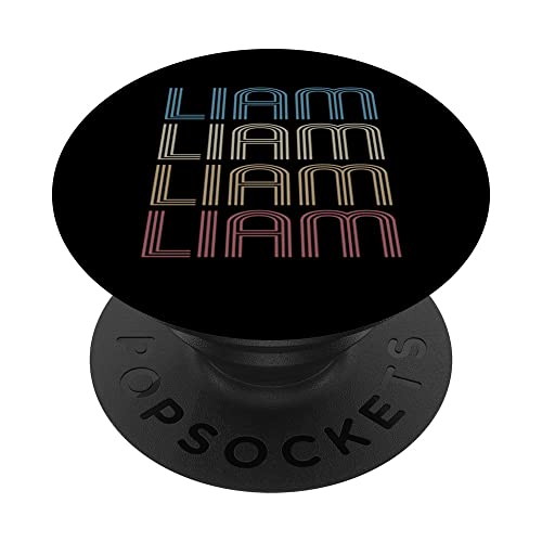 Liam Vorname I Stolz Vintage I Liam Name PopSockets mit austauschbarem PopGrip von Vorname Retro I Jungs & Männer I Mädchen & Frauen