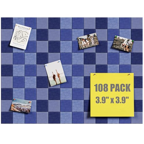 Vorshape 108 Stück große Korktafel, quadratische Filz-Wandfliesen, 104 x 104 cm, dekorative Pinnwand, Wand-Organizer für Zuhause, Büro, Schule, Blau sortiert Vorshape 108 Stück große Korktafel, quadratische Filz-Wandfliesen, 104 x 104 cm, dekorative Pinnwand, Wand-Organizer für Zuhause, Büro, Schule, Blau sortiert von Vorshape