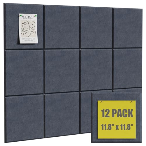 Vorshape 12 Stück große Korktafel, quadratische Filz-Wandfliesen, 122 x 91,4 cm, dekorative Pinnwand, Wand-Organizer für Zuhause, Büro, Schule, Dunkelgrau Vorshape 12 Stück große Korktafel, quadratische Filz-Wandfliesen, 122 x 91,4 cm, dekorative Pinnwand, Wand-Organizer für Zuhause, Büro, Schule, Dunkelgrau von Vorshape