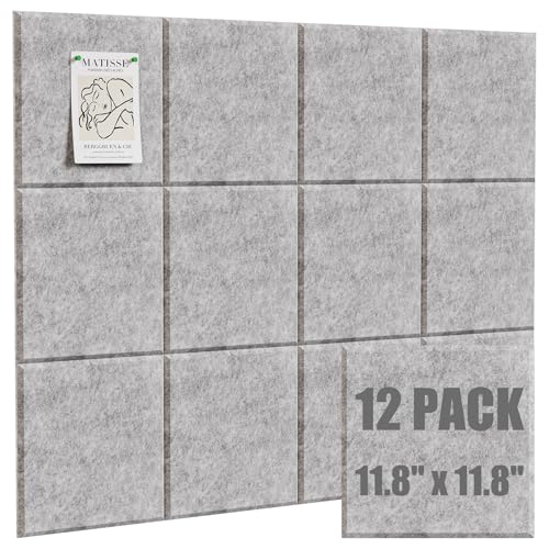 Vorshape 12 Stück große Korktafel, quadratische Filz-Wandfliesen, 122 x 91,4 cm, dekorative Pinnwand, Wand-Organizer für Zuhause, Büro, Schule, Silbergrau Vorshape 12 Stück große Korktafel, quadratische Filz-Wandfliesen, 122 x 91,4 cm, dekorative Pinnwand, Wand-Organizer für Zuhause, Büro, Schule, Silbergrau von Vorshape
