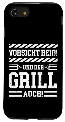 Vorsicht Heiß Und Der Grill Auch Grillparty Grillliebhaber Hülle für iPhone SE (2020) / 7 / 8 von Vorsicht Heiß Und Der Grill Auch BBQ Spruch Hobby