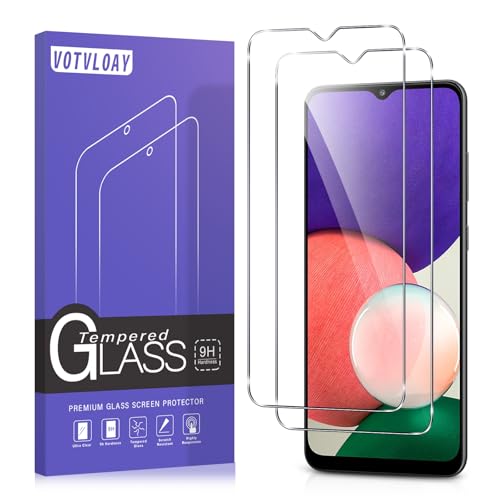 Votvloay 2 Stück Panzer Schutz Glas für Samsung Galaxy A22（5G） 6.6" 9H Härte Schutzfolie,AntiKratzer,Ultra-Klar Displayschutzfolie,Full Screen Schutzglas Ultrabeständig Bläschenfrei für Samsung A22 5G von Votvloay
