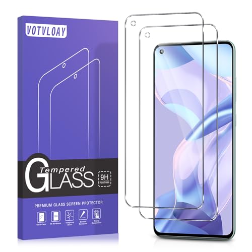 Votvloay 2 Stück Panzer Schutz Glas für Xiaomi Mi 11 Lite 4G / 5G / NE, 9H Härte Schutzfolie,Anti-Kratzen,Ultra-Klar Displayschutzfolie,Full Screen Schutzglas Ultrabeständig Bläschenfrei, Clear von Votvloay