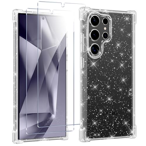 Votvloay Glitzer Hülle für Samsung Galaxy S24 Ultra 5G 6,8 '' mit 2 Stück Schutzfolie Schutzglas, Aesthetic Luxuriöse Frauen Mädchen Klare Handyhülle, Slim Weich TPU Stoßfeste Schutzhülle, Transparent Votvloay Glitzer Hülle für Samsung Galaxy S24 Ultra 5G 6,8 '' mit 2 Stück Schutzfolie Schutzglas, Aesthetic Luxuriöse Frauen Mädchen Klare Handyhülle, Slim Weich TPU Stoßfeste Schutzhülle, Transparent von Votvloay