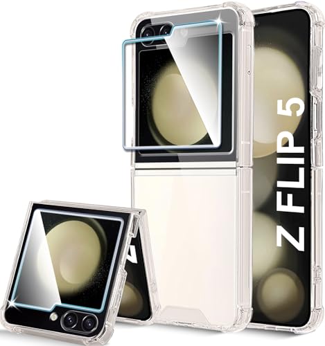 Votvloay Handyhülle für Samsung Galaxy Z Flip5 5G 6,7" Hülle Kompatibel mit Displayschutzfolie,Slim Transparent TPU Silikon Claer Case Stoßfest Schutzhülle Anti-Scratch Cover für Samsung Z Flip 5 Votvloay Handyhülle für Samsung Galaxy Z Flip5 5G 6,7" Hülle Kompatibel mit Displayschutzfolie,Slim Transparent TPU Silikon Claer Case Stoßfest Schutzhülle Anti-Scratch Cover für Samsung Z Flip 5 von Votvloay
