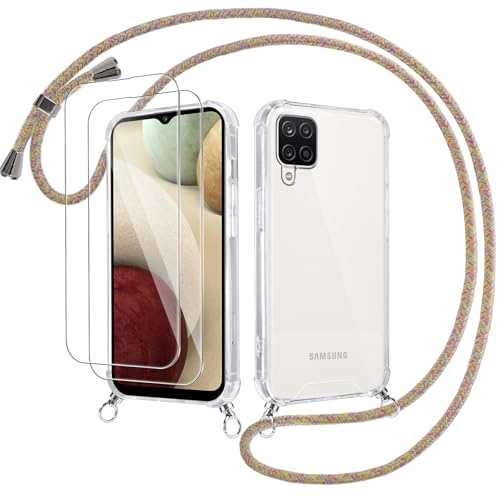 Votvloay Handykette Handyhülle für Samsung Galaxy A12 4G 6,5" Hülle mit Band - mit 2 x Schutzfolie,Transparent Case mit Kordel zum Umhängen,Weich Silikon TPU Stoßfest Schutzhülle für Samsung A12,Gelb Votvloay Handykette Handyhülle für Samsung Galaxy A12 4G 6,5" Hülle mit Band - mit 2 x Schutzfolie,Transparent Case mit Kordel zum Umhängen,Weich Silikon TPU Stoßfest Schutzhülle für Samsung A12,Gelb von Votvloay