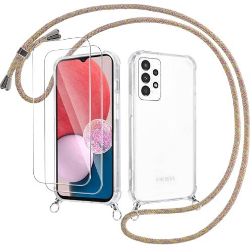 Votvloay Handykette Handyhülle für Samsung Galaxy A13 4G 6,6" Hülle mit Band - mit 2 x Schutzfolie,Transparent Case mit Kordel zum Umhängen,Weich Silikon TPU Stoßfest Schutzhülle für Samsung A13,Gelb Votvloay Handykette Handyhülle für Samsung Galaxy A13 4G 6,6" Hülle mit Band - mit 2 x Schutzfolie,Transparent Case mit Kordel zum Umhängen,Weich Silikon TPU Stoßfest Schutzhülle für Samsung A13,Gelb von Votvloay