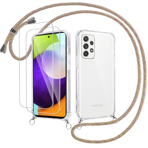 Votvloay Handykette Handyhülle für Samsung Galaxy A52 5G 6,5" Hülle mit Band - mit 2 x Schutzfolie,Transparent Case mit Kordel zum Umhängen,Weich Silikon TPU Stoßfest Schutzhülle für Samsung A52,Gelb Votvloay Handykette Handyhülle für Samsung Galaxy A52 5G 6,5" Hülle mit Band - mit 2 x Schutzfolie,Transparent Case mit Kordel zum Umhängen,Weich Silikon TPU Stoßfest Schutzhülle für Samsung A52,Gelb von Votvloay