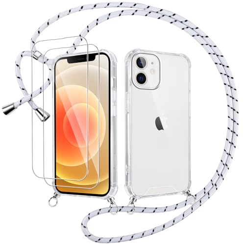 Votvloay Handykette Handyhülle für iPhone 11 6,1" Hülle mit Band - mit 2 x Schutzfolie, Transparent Case mit Kordel zum Umhängen Abnehmbar, Weich Silikon TPU Bumper Stoßfest Schutzhülle Cover, Weiß Votvloay Handykette Handyhülle für iPhone 11 6,1" Hülle mit Band - mit 2 x Schutzfolie, Transparent Case mit Kordel zum Umhängen Abnehmbar, Weich Silikon TPU Bumper Stoßfest Schutzhülle Cover, Weiß von Votvloay