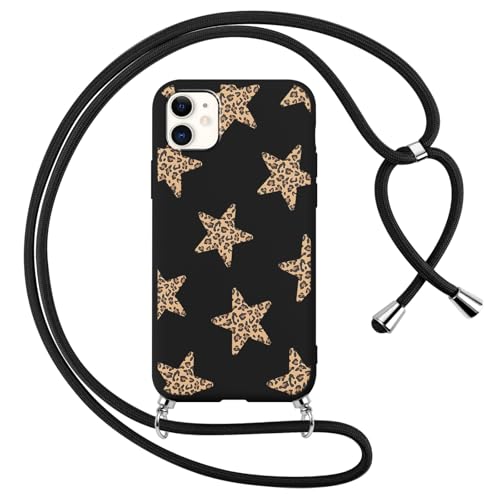 Votvloay Handykette Handyhülle für iPhone 12/iPhone 12 Pro 6,1" Hülle mit Band, Aesthetic Sterne Muster Case mit Kordel zum Umhängen, Silikon Weich TPU Bumper Stoßfest Cover für iPhone 12, Schwarz Votvloay Handykette Handyhülle für iPhone 12/iPhone 12 Pro 6,1" Hülle mit Band, Aesthetic Sterne Muster Case mit Kordel zum Umhängen, Silikon Weich TPU Bumper Stoßfest Cover für iPhone 12, Schwarz von Votvloay