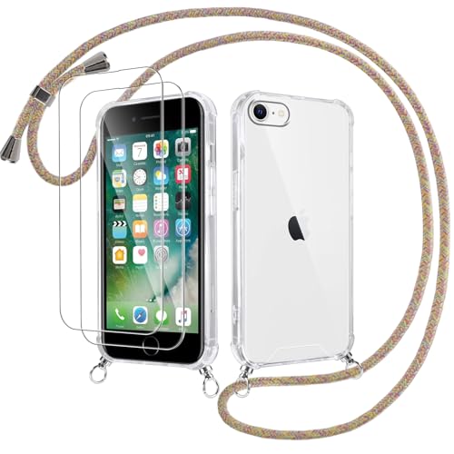 Votvloay Handykette Handyhülle für iPhone 8/7/SE 2020/SE 2022 4,7" Hülle mit Band - mit 2 x Schutzfolie, Transparent Case mit Kordel zum Umhängen, Weich Silikon TPU Stoßfest Schutzhülle Cover, Gelb Votvloay Handykette Handyhülle für iPhone 8/7/SE 2020/SE 2022 4,7" Hülle mit Band - mit 2 x Schutzfolie, Transparent Case mit Kordel zum Umhängen, Weich Silikon TPU Stoßfest Schutzhülle Cover, Gelb von Votvloay
