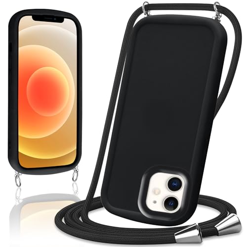 Votvloay Handykette für iPhone 12/iPhone 12 Pro 6,1" Hülle mit Band Handyhülle mit Schnur zum Umhängen,weiche Silikon Necklace Schutzhülle mit Abnehmbar Kordel Stoßfest Case Cover,Schwarz Votvloay Handykette für iPhone 12/iPhone 12 Pro 6,1" Hülle mit Band Handyhülle mit Schnur zum Umhängen,weiche Silikon Necklace Schutzhülle mit Abnehmbar Kordel Stoßfest Case Cover,Schwarz von Votvloay