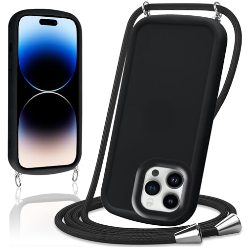Votvloay Handykette für iPhone 14 Pro 6,1" Hülle mit Band Handyhülle mit Schnur zum Umhängen,weiche Silikon Necklace Schutzhülle mit Abnehmbar Kordel Stoßfest Case Cover für iPhone 14 Pro,Schwarz Votvloay Handykette für iPhone 14 Pro 6,1" Hülle mit Band Handyhülle mit Schnur zum Umhängen,weiche Silikon Necklace Schutzhülle mit Abnehmbar Kordel Stoßfest Case Cover für iPhone 14 Pro,Schwarz von Votvloay