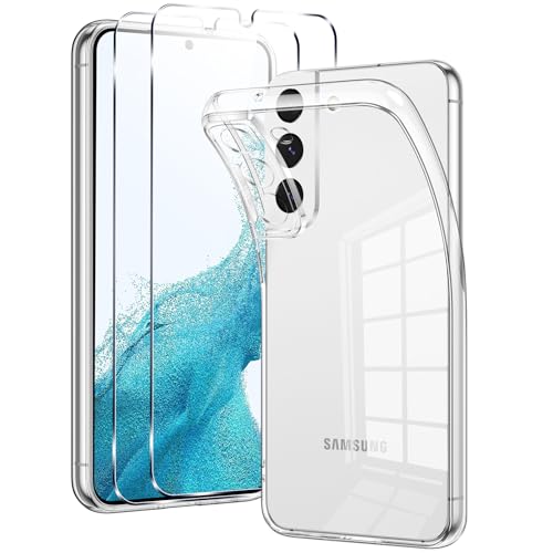 Votvloay für Samsung Galaxy S22 5G Hülle 6,1", mit 2 Stück Panzer Schutz Glas, Ultra Dünn Weich TPU Silikon Transparent Handyhülle Stoßfest Kratzfest Crystal Schutzhülle für Samsung S22, Durchsichtig Votvloay für Samsung Galaxy S22 5G Hülle 6,1", mit 2 Stück Panzer Schutz Glas, Ultra Dünn Weich TPU Silikon Transparent Handyhülle Stoßfest Kratzfest Crystal Schutzhülle für Samsung S22, Durchsichtig von Votvloay