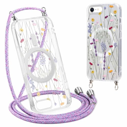 Votvloay Magnetisch Handyhülle Handykette für iPhone 16e/SE 4/SE 2025 6,1" Hülle mit Band, Kordel Case Kompatibel mit Magsafe,Transparent Silikon TPU Stoßfest Schutzhülle mit Aesthetic Muster Blumen 3 Votvloay Magnetisch Handyhülle Handykette für iPhone 16e/SE 4/SE 2025 6,1" Hülle mit Band, Kordel Case Kompatibel mit Magsafe,Transparent Silikon TPU Stoßfest Schutzhülle mit Aesthetic Muster Blumen 3 von Votvloay