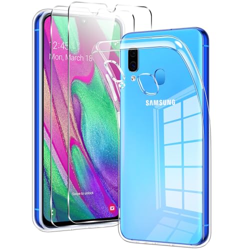 Votvloay für Samsung Galaxy A40 Hülle Durchsichtig mit 2 Stück Schutzfolie, Transparent Handyhülle Panzer Schutz Glas, Schutzhülle Silikon Weiches TPU Gel Case Cover Schutzglas für Samsung A40 5,9“ Votvloay für Samsung Galaxy A40 Hülle Durchsichtig mit 2 Stück Schutzfolie, Transparent Handyhülle Panzer Schutz Glas, Schutzhülle Silikon Weiches TPU Gel Case Cover Schutzglas für Samsung A40 5,9“ von Votvloay