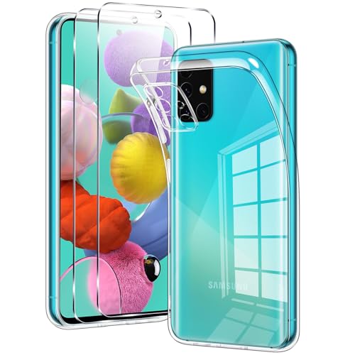 Votvloay für Samsung Galaxy A51 4G Hülle Durchsichtig mit 2 Stück Schutzfolie, Transparent Handyhülle Panzer Schutz Glas, Schutzhülle Silikon TPU Gel Case Cover Schutzglas für Samsung A51 4G 6,5“ Votvloay für Samsung Galaxy A51 4G Hülle Durchsichtig mit 2 Stück Schutzfolie, Transparent Handyhülle Panzer Schutz Glas, Schutzhülle Silikon TPU Gel Case Cover Schutzglas für Samsung A51 4G 6,5“ von Votvloay