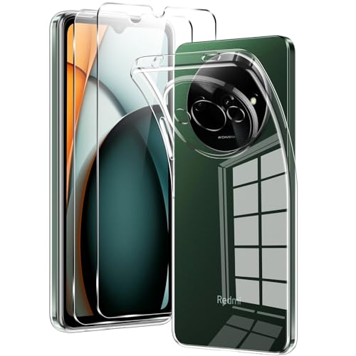 Votvloay für Xiaomi Redmi A3 / A3x Hülle Durchsichtig mit 2 Stück Schutzfolie, Transparent Handyhülle Panzer Schutz Glas, Schutzhülle Silikon TPU Case Cover Schutzglas für Redmi A3 / A3x 6,71“ Votvloay für Xiaomi Redmi A3 / A3x Hülle Durchsichtig mit 2 Stück Schutzfolie, Transparent Handyhülle Panzer Schutz Glas, Schutzhülle Silikon TPU Case Cover Schutzglas für Redmi A3 / A3x 6,71“ von Votvloay