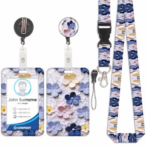 Kartenhalter mit Ölgemälde und Blumenmuster, ID-Kartenhalter, abnehmbares Schlüsselband mit einziehbarem Clip für Schlüsselanhänger, Visitenkarten, Türkarten, ID-Karten und mehr. Kartenhalter mit Ölgemälde und Blumenmuster, ID-Kartenhalter, abnehmbares Schlüsselband mit einziehbarem Clip für Schlüsselanhänger, Visitenkarten, Türkarten, ID-Karten und mehr. von Votvlog