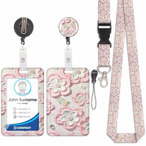 Kartenhalter mit Ölgemälde und Blumenmuster, ID-Kartenhalter, abnehmbares Schlüsselband mit einziehbarem Clip für Schlüsselanhänger, Visitenkarten, Türkarten, ID-Karten und mehr. Kartenhalter mit Ölgemälde und Blumenmuster, ID-Kartenhalter, abnehmbares Schlüsselband mit einziehbarem Clip für Schlüsselanhänger, Visitenkarten, Türkarten, ID-Karten und mehr. von Votvlog