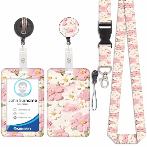 Kartenhalter mit Ölgemälde und Blumenmuster, ID-Kartenhalter, abnehmbares Schlüsselband mit einziehbarem Clip für Schlüsselanhänger, Visitenkarten, Türkarten, ID-Karten und mehr. Kartenhalter mit Ölgemälde und Blumenmuster, ID-Kartenhalter, abnehmbares Schlüsselband mit einziehbarem Clip für Schlüsselanhänger, Visitenkarten, Türkarten, ID-Karten und mehr. von Votvlog