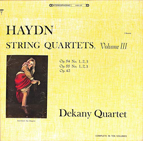 Haydn: String Quartets Vol. III; op. 54 No. 1,2,3; op. 55 No. 1,2,3; op. 42 - SVBX 559 - Vinyl Box Haydn: String Quartets Vol. III; op. 54 No. 1,2,3; op. 55 No. 1,2,3; op. 42 - SVBX 559 - Vinyl Box von Vox