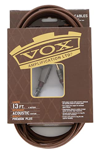 VOX Class A Kabel Acoustic, Instrumentenkabel für Akustikgitarre, vergoldetes Klinkenkabel mit Kupferleiter, 4 m langes Kabel von Vox