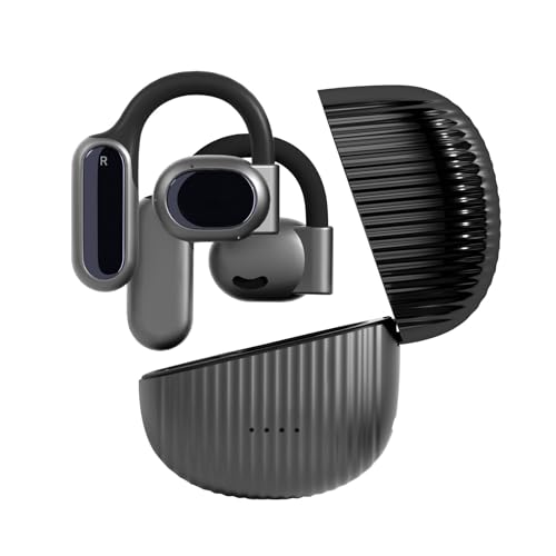 VoxSoul Kabellose Bluetooth 5.3 Open-Ear-Kopfhörer Sport, 55 Stunden Spielzeit, ENC Kopfhörer Kabellos mit 4 Mikrofon16,2mm Lautsprecher Hi-Fi-Stereo-Bass für Büro Freizeit Sports Radfahren von VoxSoul