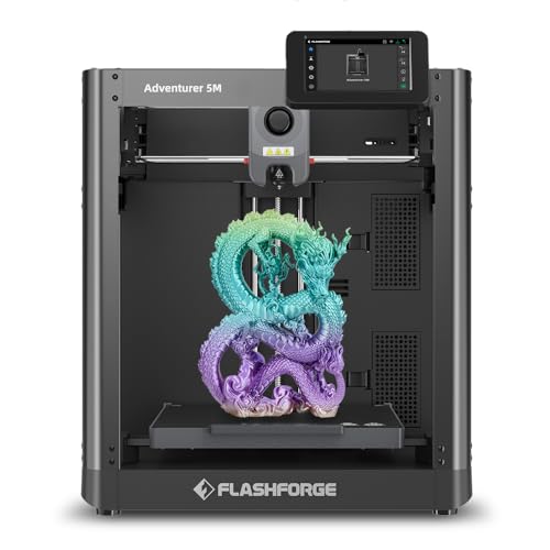FLASHFORGE Adventurer 5M 3D-Drucker Bietet Eine Max Druckgeschwindigkeit Von 600 mm/s,Automatische Nivellierung,FDM 3D Printer Core-XY-Struktur,Schnell Abnehmbare 280°C Düse,Druckgröße 220x220x220mm von Voxelab