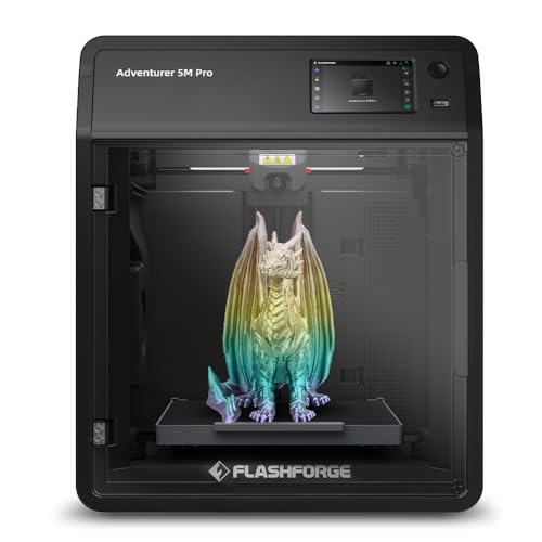 FLASHFORGE Adventurer 5M Pro 3D-Drucker, 600mm/s Hochgeschwindigkeits-FDM 3D-Drucker mit 1-Klick-automatischem Drucksysterm,schnell abnehmbare 280°C Düse, Hilfskammer Kühlung,Druckgröße 220x220x220mm von Voxelab
