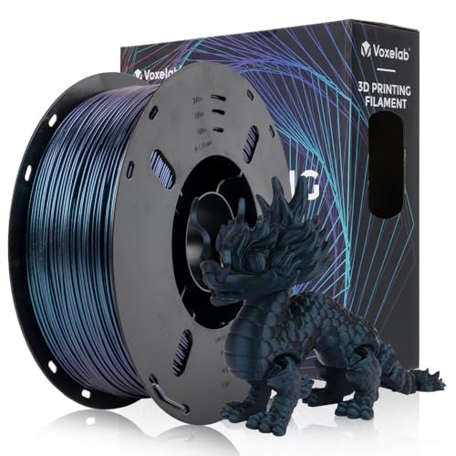 VOXELAB 3D Drucker Filament Chameleon PETG Farbwechsel-Filament 1.75mm,Präzise Maßgenauigkeit +/- 0.02 mm, Ordentliche Spule 1KG(2.2lbs), Wechselt die Farbe mit Licht und Winkeln, PETG Burnt Titanium von Voxelab