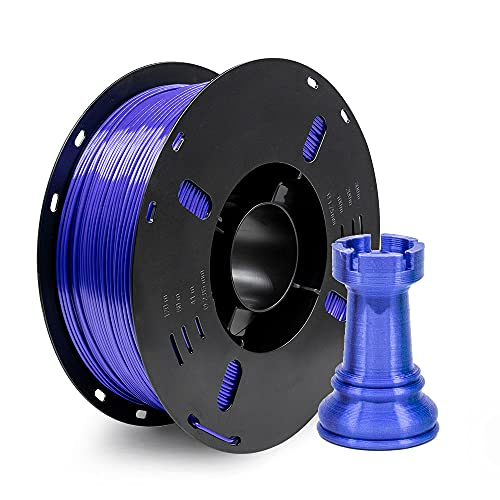 VOXELAB Silk PLA-Filament, 1,75 mm, 3D-Drucker-Filament, 1 kg Spule (1 kg) 3D-Druckmaterialien, glänzend, seidig, metallisch, goldfarben, silberfarben, kupferfarben, bronzefarben, PLA-Filament, blau von Voxelab