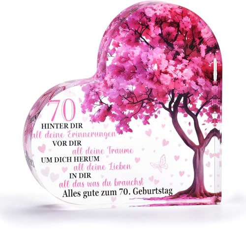 Geschenke zum 70. Geburtstag für Frau,Herzförmige Acryl-Tischschmuck/Briefbeschwerer Geburtstagsgeschenk für frau mama oma 60,Personalisiertes Geschenkidee Geschenke zum 70. Geburtstag für Frau,Herzförmige Acryl-Tischschmuck/Briefbeschwerer Geburtstagsgeschenk für frau mama oma 60,Personalisiertes Geschenkidee von Voxisroma
