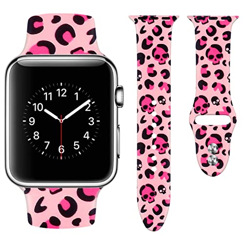 Vozehui Armband Kompatibel mit Apple Watch Armband 38mm 40mm 41mm für Damen Herren Mädchen Jungen, Halloween Kürbis Blume Bedrucktes Silikon Ersatz Sportarmband für iWatch Series SE 8 7 6 5 4 3 2 1 von Vozehui