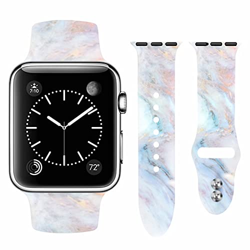 Vozehui Armband Kompatibel mit Apple Watch Armband 38mm 40mm 42mm 44mm für Damen Herren, Ersatz Sportband aus Weichem Silikon mit Marmormuster Kompatibel mit iWatch Serie SE 6 5 4 3 2 1 für 38mm/40mm Vozehui Armband Kompatibel mit Apple Watch Armband 38mm 40mm 42mm 44mm für Damen Herren, Ersatz Sportband aus Weichem Silikon mit Marmormuster Kompatibel mit iWatch Serie SE 6 5 4 3 2 1 für 38mm/40mm von Vozehui