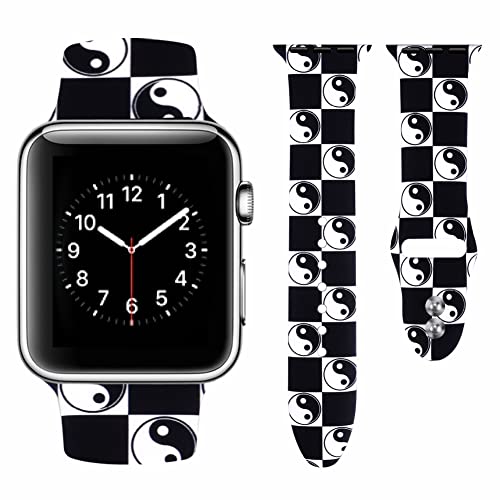 Vozehui Armband Kompatibel mit Apple Watch Armband 41mm 40mm 38mm für Damen Herren, Weiches Silikon Ersatzarmband Sportarmband für iWatch 38mm 40mm 41mm Armband Series SE 8 7 6 5 4 3 2 1 von Vozehui