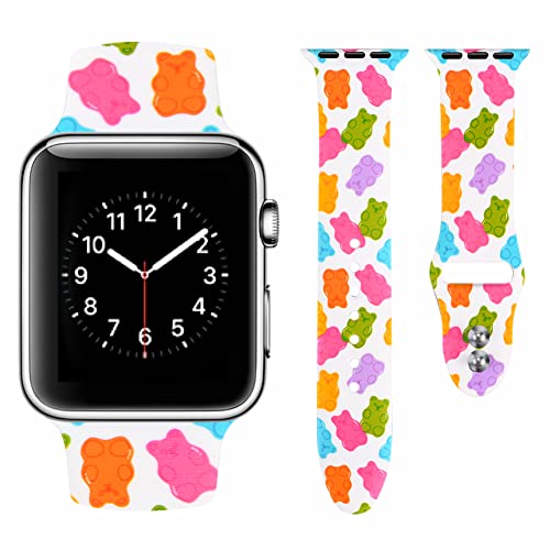 Vozehui Armband Kompatibel mit Apple Watch Armband 41mm 40mm 38mm für Damen Herren, Weiches Silikon Ersatzarmband Sportarmband für iWatch 38mm 40mm 41mm Armband Series SE 8 7 6 5 4 3 2 1 von Vozehui