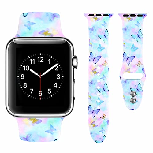 Vozehui Armband Kompatibel mit Apple Watch Armband 45mm 44mm 42mm für Damen Herren, Weiches Silikon Ersatzarmband Sportarmband für iWatch 42mm 44mm 45mm Armband Series SE 8 7 6 5 4 3 2 1 von Vozehui