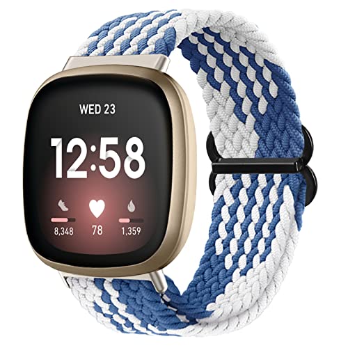Vozehui Geflochtenes Solo Loop Armband Kompatibel mit Fitbit Versa 3/Sense, Atmungsaktiv Elastisch Weiches Nylon Verstellbares Sport Ersatzband für Damen Herren Vozehui Geflochtenes Solo Loop Armband Kompatibel mit Fitbit Versa 3/Sense, Atmungsaktiv Elastisch Weiches Nylon Verstellbares Sport Ersatzband für Damen Herren von Vozehui