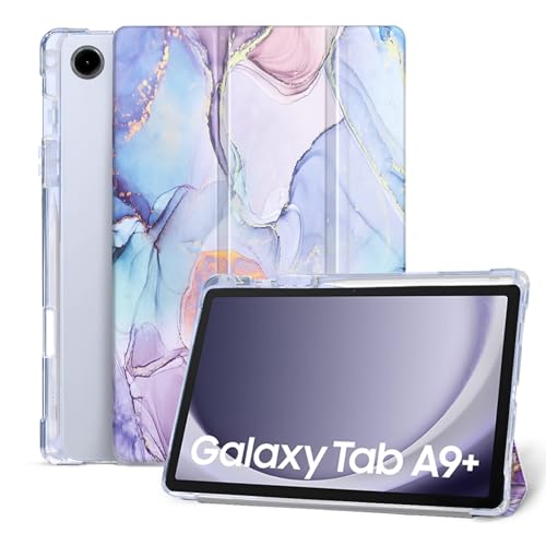 Vozehui Hülle für Samsung Galaxy Tab A9 Plus 11 Zoll 2023, Tablet Hülle für Samsung Tab A9+ mit Bleistifthalter Auto Wake/Sleep, 11'' Strawberry Case SM-X210 SM-X216 SM-X218, Tri-fold Stand A9+Hülle von Vozehui