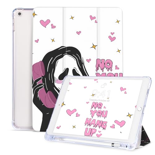 Vozehui Hülle für iPad 10.2 Zoll 9/8/7 Generation Rosa Hülle mit Bleistifthalter, Auto Sleep/Wake für Cartoon Geist Gruseliges Gesicht Hülle für Frauen Männer Mädchen Jungen, 2021/2020/2019, Weiß Vozehui Hülle für iPad 10.2 Zoll 9/8/7 Generation Rosa Hülle mit Bleistifthalter, Auto Sleep/Wake für Cartoon Geist Gruseliges Gesicht Hülle für Frauen Männer Mädchen Jungen, 2021/2020/2019, Weiß von Vozehui